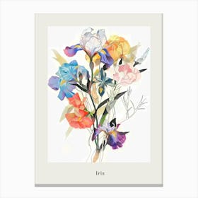 Iris 2 Collage Flower Bouquet Poster Canvas Print