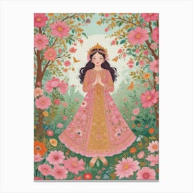 Girl In A Pink Dress Canvas Print