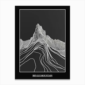 Ben Lui Mountain Line Drawing 2 Poster Canvas Print