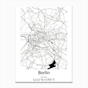 Berlin,Germany Minimalist Map Canvas Print