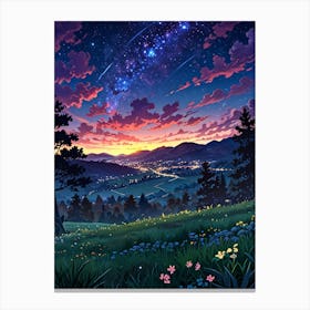 Night Sky Anime aesthetic 61 Canvas Print