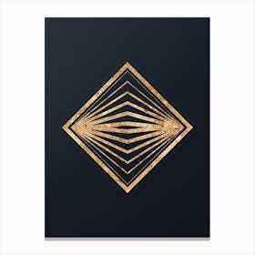 Abstract Geometric Gold Glyph on Dark Teal n.0151 Canvas Print
