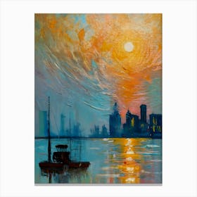 Sunset In Detroit 1 Canvas Print