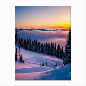 Lech Zürs, Austria 1 Sunrise Skiing Poster Canvas Print