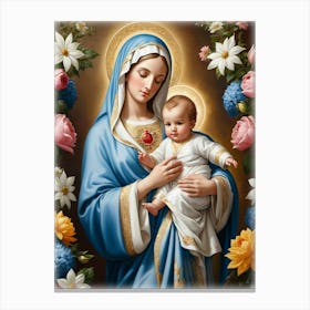 Blessed Virgin Mary and Baby Jesus Poster Canvas Print