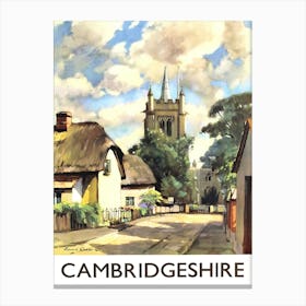 Cambridgeshire, England, Vintage Travel Poster Canvas Print
