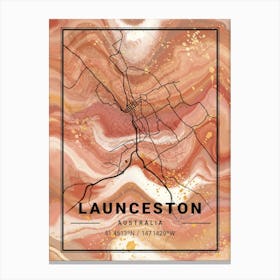 Launceston Map Canvas Print