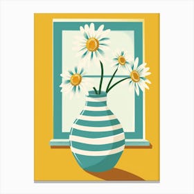 Daisies In A Vase 16 Canvas Print