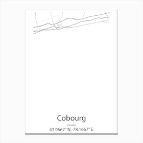 Cobourg,Canada Minimalist Map Canvas Print