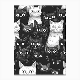 Perfectly Repeatable Artwork With Cute Cat Faces 82 Canvas Print