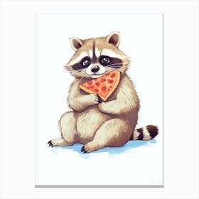 Raccoon Eating Pizza 2 Canvas Print