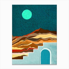 Moonlight In The Desert 1 Canvas Print