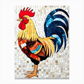 Rooster Mosaic Canvas Print