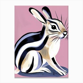 Striped Rabbit Canvas Print