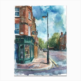 Hillingdon London Borough   Street Watercolour 2 Canvas Print