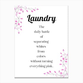 Cute Funny Laundry Quote Canvas Print