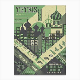 Tetris 1984 Cartoon Canvas Print