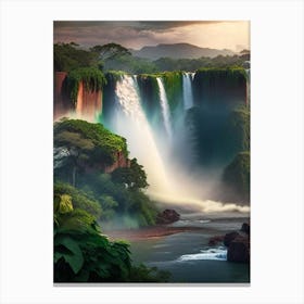 Iguacu Falls Of The North, Brazil Realistic Photograph (2) Canvas Print