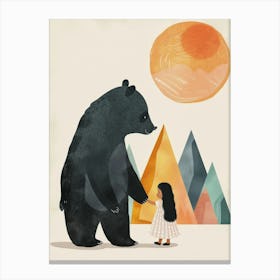 Bear And Girl 5 Canvas Print