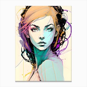 Abstract Portrait Of A Woman Painting Canvas Print