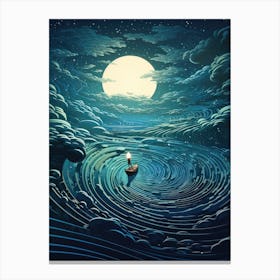 Night In The Ocean Canvas Print