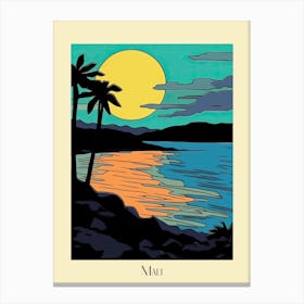 Poster Of Minimal Design Style Of Maui Hawaii, Usa 3 Canvas Print