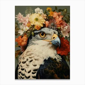 Eagle With Flowers Canvas Print