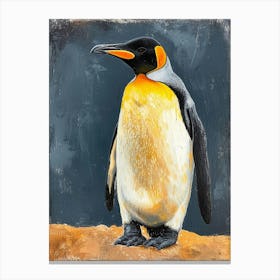 King Penguin Santiago Island Colour Block Painting 2 Canvas Print
