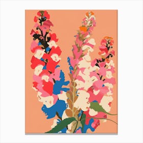 Snapdragons Flower Big Bold Illustration 3 Canvas Print