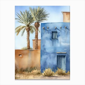 Blue House In Morocco 6 Canvas Print