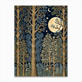 William Morris Moonlight In The Forest 45 Canvas Print