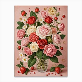 Romantic Rose Bouquet Canvas Print