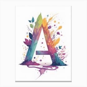 Colorful Letter A Illustration 45 Canvas Print