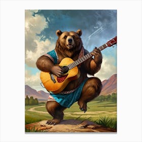 Bear Playing Guitar 2 Canvas Print