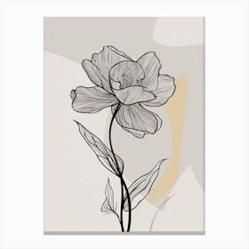 Daffodils Line Art Flowers Illustration Neutral 3 Canvas Print