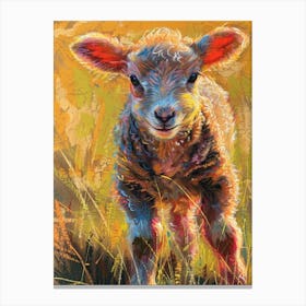 Lamb In The Grass 1 Canvas Print