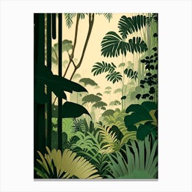 Serene Rainforest Rousseau Inspired Canvas Print