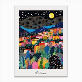 Poster Of Palermo, Italy, Illustration In The Style Of Pop Art 4 Canvas Print