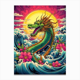Dragon Retro Pop Art Style 2 Canvas Print