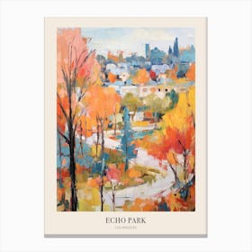 Autumn City Park Painting Echo Park Los Angeles United States 2 Poster Canvas Print