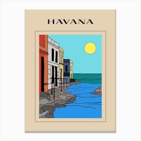 Minimal Design Style Of Havana, Cuba 2 Poster Canvas Print
