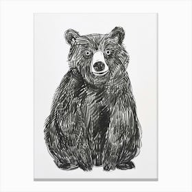 B&W Bear 2 Canvas Print