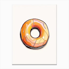 Bourbon Glazed Donut Abstract Line Drawing 1 Canvas Print