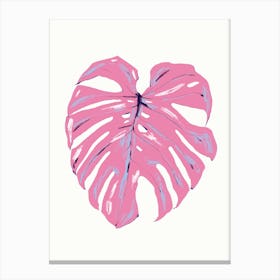 Monstera Leaf Pink Canvas Print