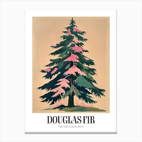 Douglas Fir Tree Illustration Colourful 1 Poster Canvas Print