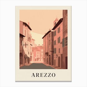 Arezzo Vintage Pink Italy Poster Canvas Print