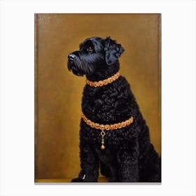 Black Russian Terrier Renaissance Portrait Oil Painting Canvas Print