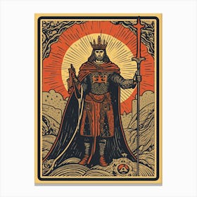 The Emperor Tarot Card, Vintage 0 Canvas Print