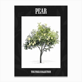 Pear Tree Pixel Illustration 3 Poster Canvas Print
