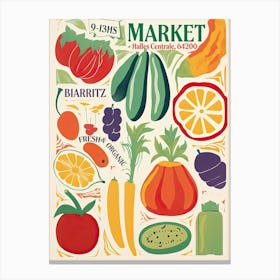 Fruits And Veggies Market Biarrtiz France Canvas Print